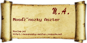 Mosánszky Aszter névjegykártya